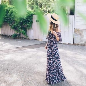 DONNA MORGAN OFF THE SHOULDER BOHO FLORAL  SPRING WEDDING VACATION MAXI DRESS 2